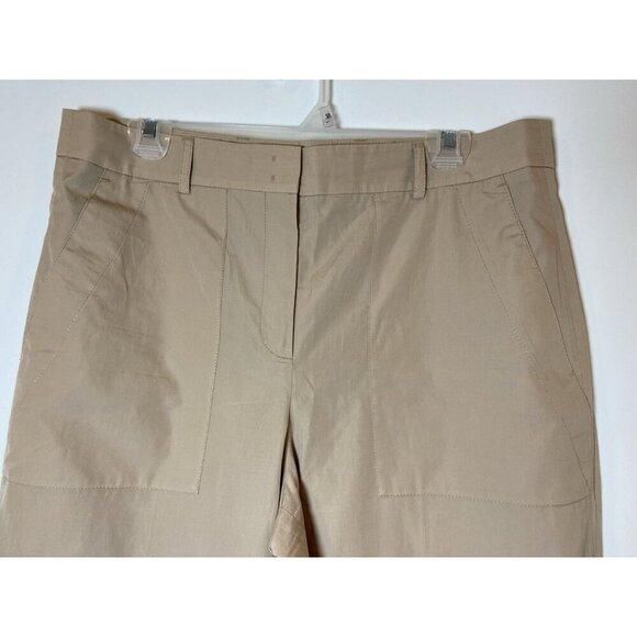 Akris Pants Wide Leg Cotton Tan Beige Khaki Size 10 - Picture 2 of 5